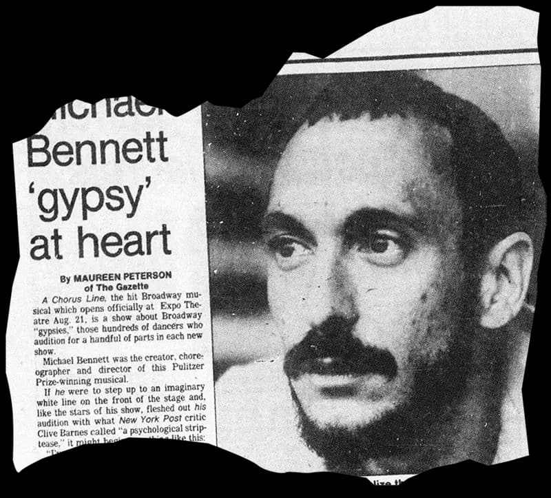 'A Chorus Line' newspaper clipping, The Montreal Gazette, August 16, 1980