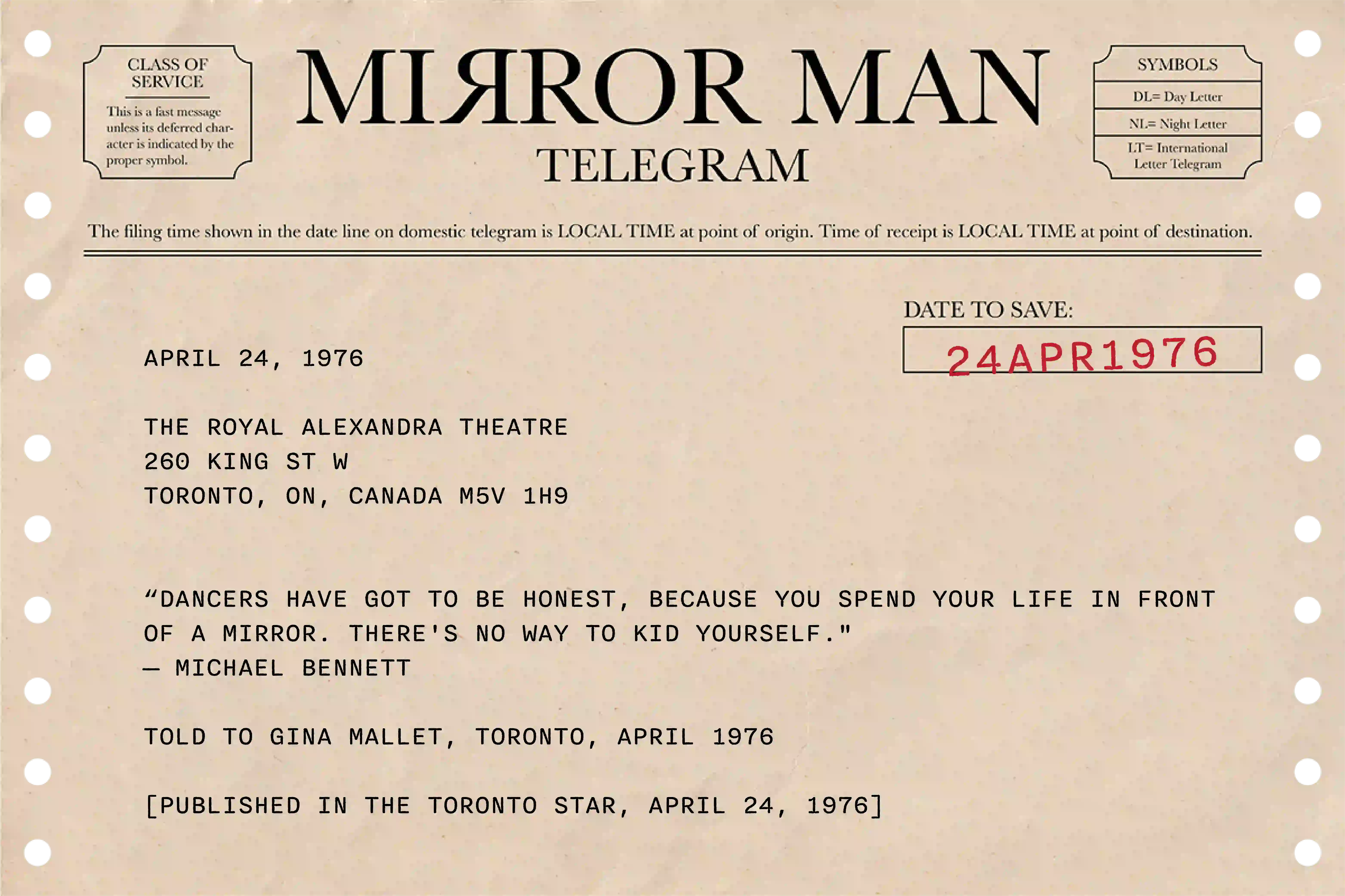 Michael Bennett telegram