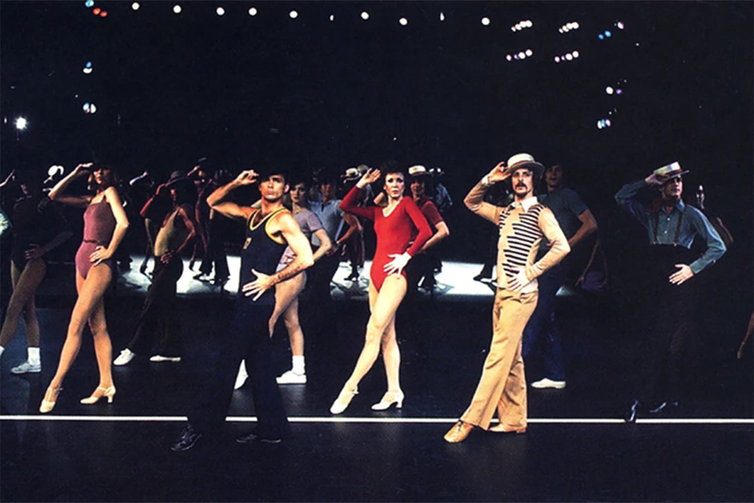 THE ORIGINAL CAST OF "A CHORUS LINE," NYC, SPRING 1975. MARTHA SWOPE, BILLY ROSE THEATRE DIVISION, NEW YORK PUBLIC LIBRARY.