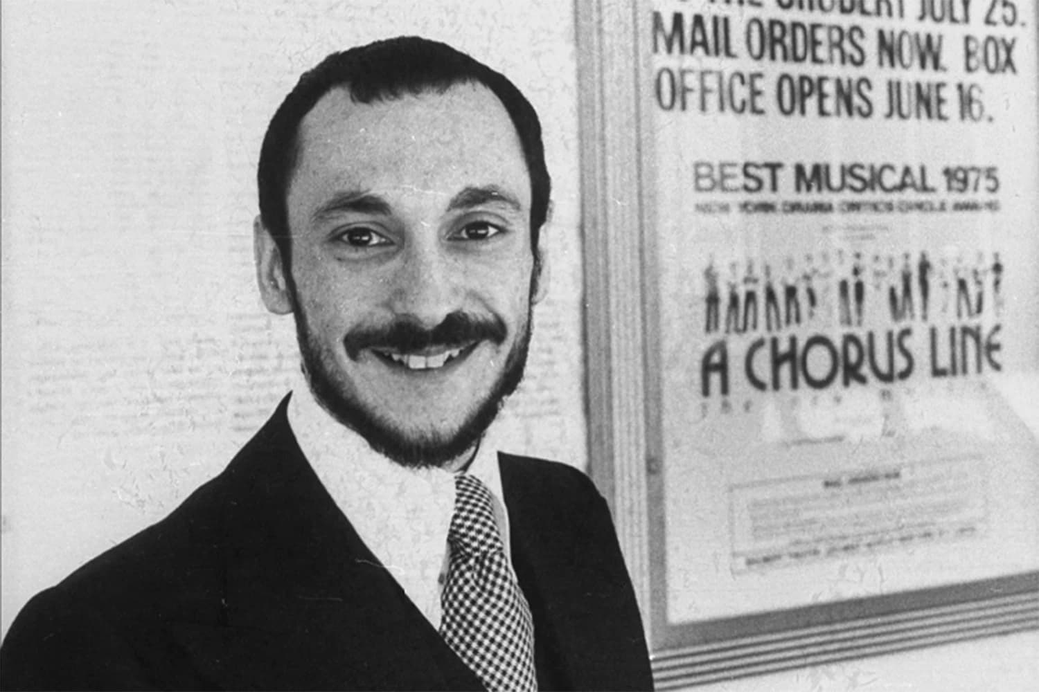 MICHAEL BENNETT, 1975. "A CHORUS LINE" HAD JUST BEEN NAMED BEST MUSICAL. IT WAS HEADED TO THE SHUBERT. HE WAS 32. MARTHA SWOPE, BILLY ROSE THEATRE DIVISION, NEW YORK PUBLIC LIBRARY.